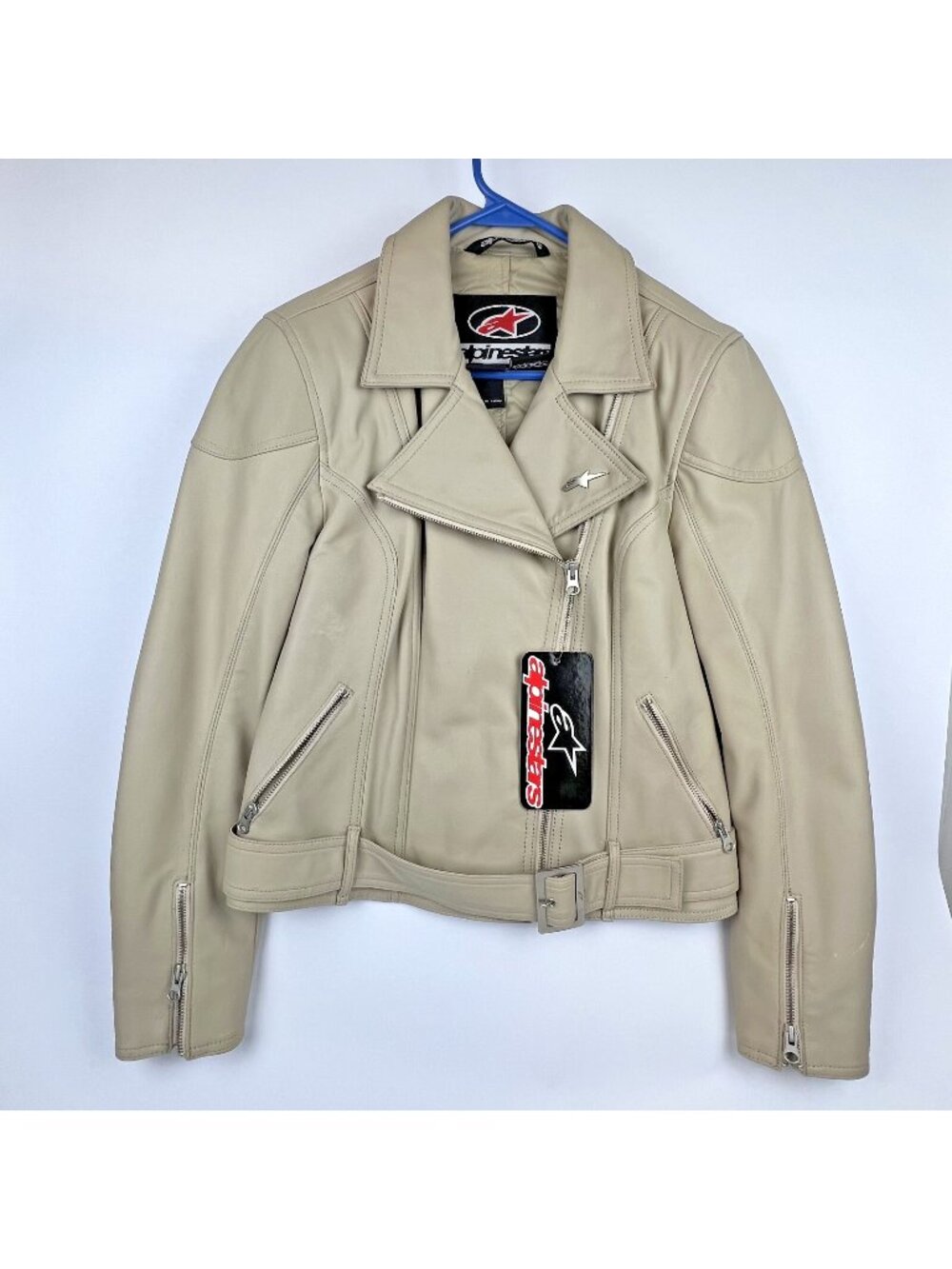 Alpinestars Holly Women’s Leather Motorcycle Jacket Cream Large NWT